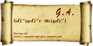 Gáspár Abigél névjegykártya