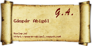 Gáspár Abigél névjegykártya